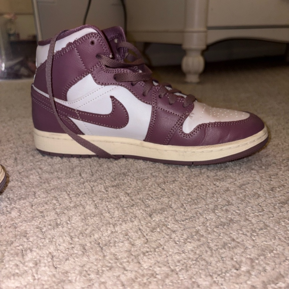 Nike Maroon and White High-Top Sneakers